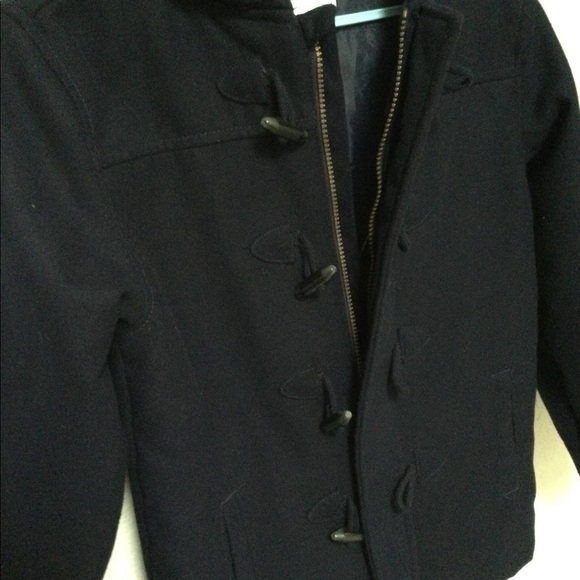 NWOT Gymboree Navy Pea Coat with Hood - Picture 3 of 7